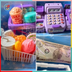 Đồ chơi siêu thị máy thu ngân bán hàng Frozen màu tím 5562 peekabootoys