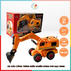 Xe cẩu công trình điều khiển dùng pin sạc 9988 Peekabootoys
