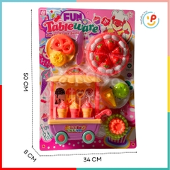 Vỉ đồ chơi xe bán kem bánh pizza 3391 Peekabootoys