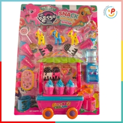 Đồ chơi cửa hàng bánh ngọt xe kem và chú ngựa Poli ép vỉ 1660 PeekaPaw Toys