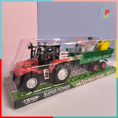 Mô hình xe kéo đầu lớn chở động vật gia cầm chạy trớn dài 35cm PeeKaPaw Toys