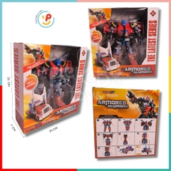 Hộp lắp ráp Robot biến hình xe tải máy bay ARMORED WARRIORS 8001 peekabootoys
