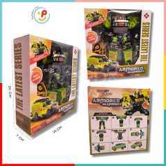 Hộp lắp ráp Robot biến hình xe tải máy bay ARMORED WARRIORS 8001 peekabootoys