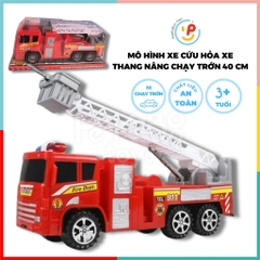 Mô hình xe cứu hỏa xe thang nâng chạy trớn 40 cm 2037 peekabootoys