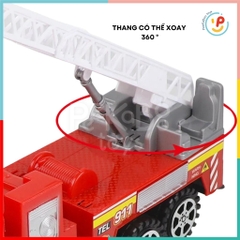 Mô hình xe cứu hỏa xe thang nâng chạy trớn 40 cm 2037 peekabootoys