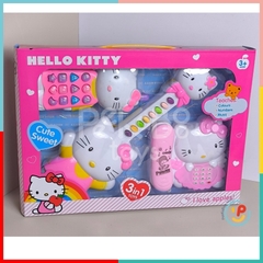 Đồ chơi 3 món Mèo Hello Kitty đàn guitar điện thoại có nhạc vui nhộn 1203 PeeKaPaw Toys