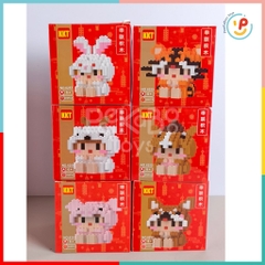 Hộp xếp hình 3D mini mô hình 12 con giáp lốc 6 hộp peekabootoys