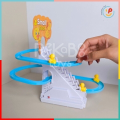 Đồ chơi cầu trượt vịt vàng leo thang 3 tầng có đèn có nhạc 2021 PeeKaPaw