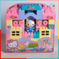 Túi lắp ráp lâu đài Mèo Hello Kitty 53 mảnh 1088-186 PeeKaPaw Toys