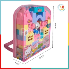 Túi lắp ráp lâu đài Mèo Hello Kitty 53 mảnh 1088-186 PeeKaPaw Toys