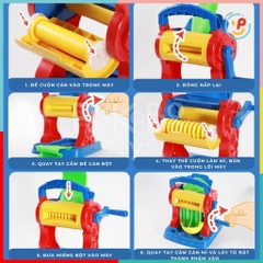 Đồ chơi nặn đất sét thủ công có khuôn nặn máy cán mì sợi 8818E peekabootoys
