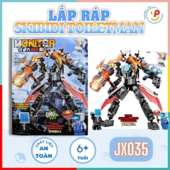 Hộp lắp ráp xếp hình Skibidi Toiletman Titanman 474 mảnh JX035 PeekabooToys