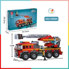 Hộp lắp ráp xếp hình Xe cứu hỏa City Global 454 mảnh 52030 Peekabootoys