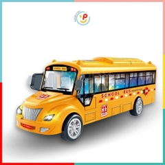 Xe buýt trường học School Bus dùng pin có đèn âm thanh cửa mở đóng được 7729 Peekabootoys
