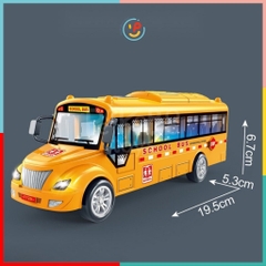 Xe buýt trường học School Bus dùng pin có đèn âm thanh cửa mở đóng được 7729 Peekabootoys