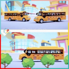 Xe buýt trường học School Bus dùng pin có đèn âm thanh cửa mở đóng được 7729 Peekabootoys