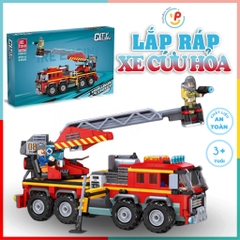 Hộp lắp ráp xếp hình Xe cứu hỏa City Global 454 mảnh 52030 Peekabootoys
