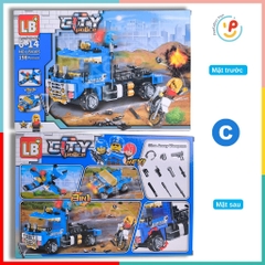 Hộp xếp hình lắp ráp CITY POLICE 3 in 1 thành phố cảnh sát LB4105 Peekabootoys