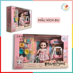 Hộp búp bê có khớp và phụ kiện xích đu 36cm 88508 peekabootoys