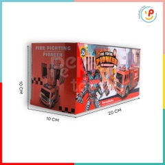 Xe cứu hỏa biến hình robot chạy pin 9915 Peekabootoys