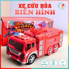 Xe cứu hỏa biến hình robot chạy pin 9915 Peekabootoys