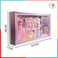 Hộp búp bê có khớp công chúa và phụ kiện váy đầm 598-156 Peekabootoys