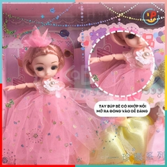 Hộp búp bê có khớp công chúa và phụ kiện váy đầm 598-156 Peekabootoys