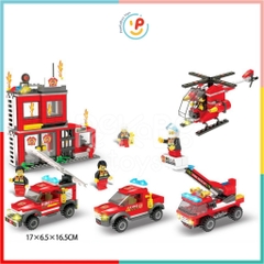 Bộ lắp ráp xếp hình Lính cứu hỏa City Fire Rescue 593 mảnh LX342 PeekabooToys