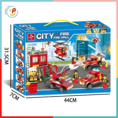 Bộ lắp ráp xếp hình Lính cứu hỏa City Fire Rescue 593 mảnh LX342 PeekabooToys