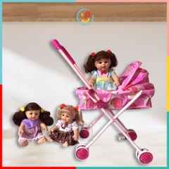 Bộ đồ chơi búp bê xe đẩy biết nói 8816-190 PeekabooToys