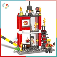 Bộ lắp ráp xếp hình Thành phố cứu hỏa City Fire Rescue 407 mảnh LX343 PeekabooToys