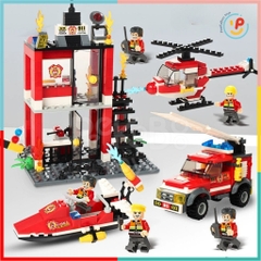 Bộ lắp ráp xếp hình Thành phố cứu hỏa City Fire Rescue 407 mảnh LX343 PeekabooToys