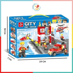 Bộ lắp ráp xếp hình Thành phố cứu hỏa City Fire Rescue 407 mảnh LX343 PeekabooToys