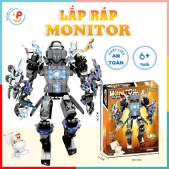 Hộp xếp hình lắp ráp SKIBIDI ELECTROMAGNETIC JX080 476 mảnh peekabootoys