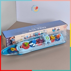 Tàu cao tốc Gear Train 22134 có đèn led đủ màu và âm thanh PeeKaPaw Toys