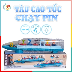 Tàu cao tốc Gear Train 22134 có đèn led đủ màu và âm thanh PeeKaPaw Toys