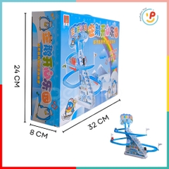 Đồ chơi cầu trượt 3 chú chim cánh cụt leo thang dùng pin có nhạc 777-3 Peekabootoys