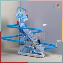 Đồ chơi cầu trượt 3 chú chim cánh cụt leo thang dùng pin có nhạc 777-3 Peekabootoys