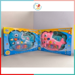 Đồ chơi đàn piano hình cá heo có đèn và âm thanh tiếng kêu động vật Peekabootoys