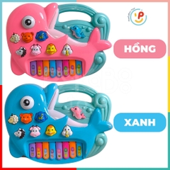 Đồ chơi đàn piano hình cá heo có đèn và âm thanh tiếng kêu động vật Peekabootoys