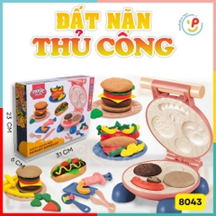 Đất Nặn Thủ Công Có Máy Nặn Hình Bánh Hamburger Hotdog 8083 PeeKaPaw Toys