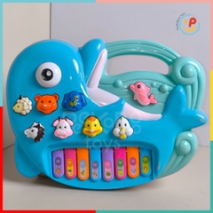 Đồ chơi đàn piano hình cá heo có đèn và âm thanh tiếng kêu động vật Peekabootoys