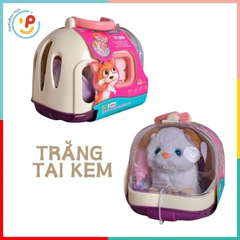 Đồ chơi vali thú cưng lồng mèo bông chó bông biết đi kêu vẫy đuôi kèm phụ kiện PeeKaPaw Toys