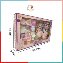 Hộp đồ chơi búp bê có khớp | Đồ chơi công chúa và phụ kiện trang điểm 660073 peekabootoys