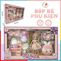 Hộp đồ chơi búp bê có khớp | Đồ chơi công chúa và phụ kiện trang điểm 660073 peekabootoys