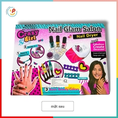 Đồ chơi sơn móng tay có máy hơ móng dùng pin kim tuyến sticker dán móng dễ thương 18284
