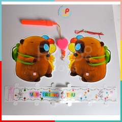 (Sẵn pin) Lồng đèn trung thu Labubu Capybara 20 cm có nhạc giấy bóng 2 mảnh nhiều mẫu ngẫu nhiên peekabootoys
