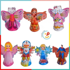 (Sẵn pin) Lồng đèn trung thu ống cánh có nhạc và đèn nhiều mẫu ngẫu nhiên giấy bóng kiếng peekabootoys
