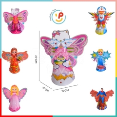 (Sẵn pin) Lồng đèn trung thu ống cánh có nhạc và đèn nhiều mẫu ngẫu nhiên giấy bóng kiếng peekabootoys