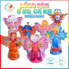 (Sẵn pin) Lồng đèn trung thu ống cánh có nhạc và đèn nhiều mẫu ngẫu nhiên giấy bóng kiếng peekabootoys